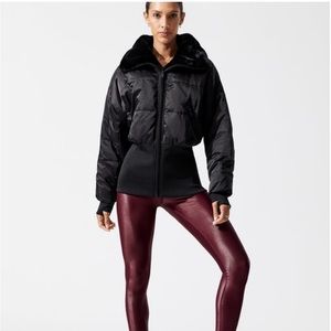 Blanc Noir Reversible Bomber Jacket w Faux Fur - Size Medium